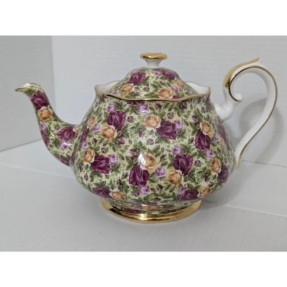 Royal Albert Old Country Roses Chintz Teapot 1999 Bone China Floral